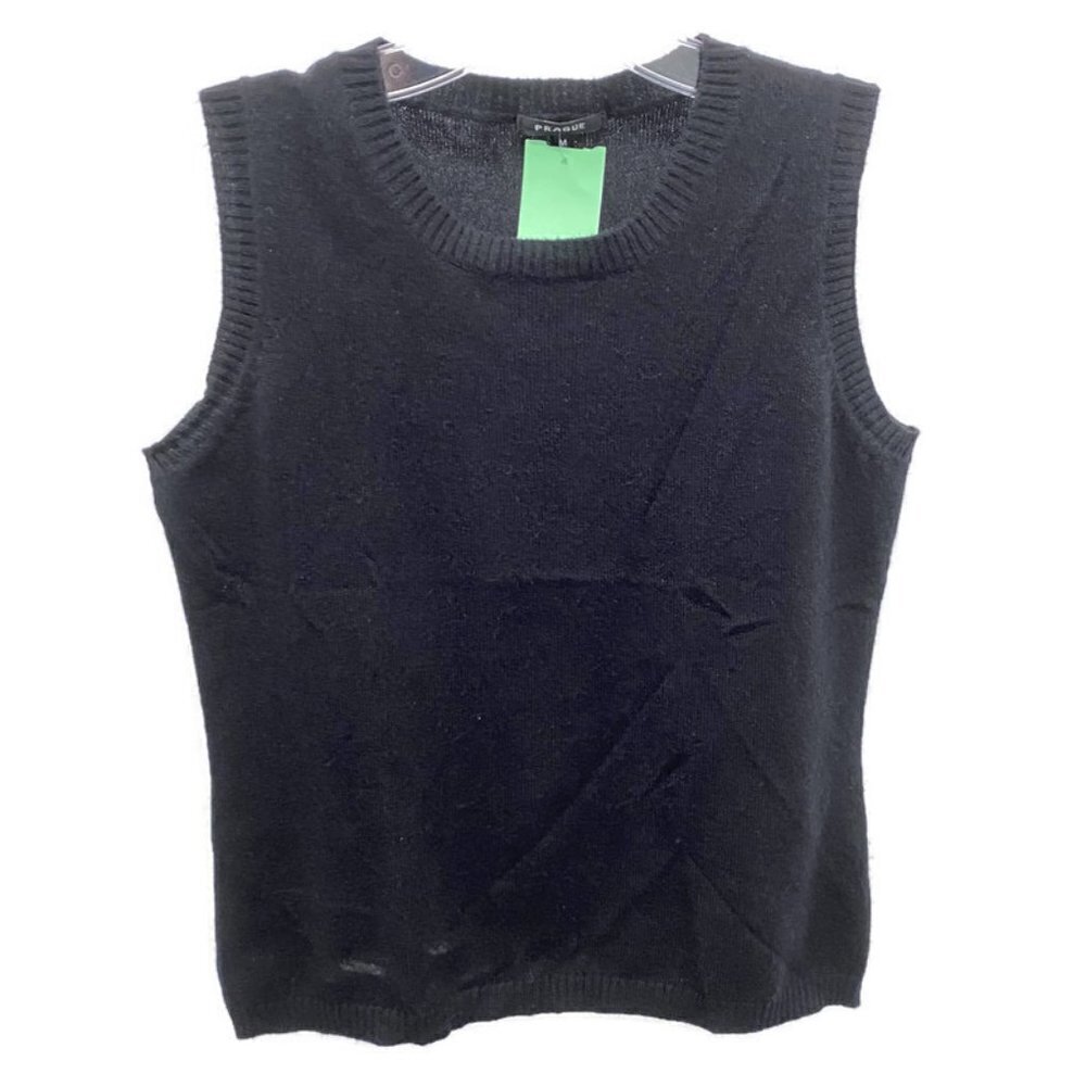 Prague Black Cashmere Sweater Tank Top